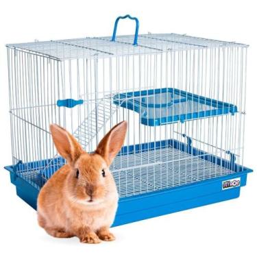 Imagem de Gaiola Porquinho Da Índia Coelho Chinchila Grande 2 Andares - Jel Plas