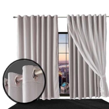 Imagem de cortina apartamento blackout Bruna sala 2,80 x 2,30 bege - Bravin Cort