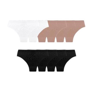 Imagem de Kit com 10 Calcinhas Trifil C01971/1971 Preto/Branco/Chocolate, Sortid