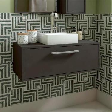 Imagem de Gabinete de Banheiro com Cuba Alice I 1 PT Grafite - Modern