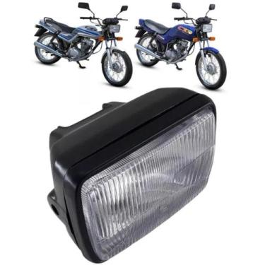 Imagem de Farol Bloco Óptico Moto Cg 125 Today 125 Titan Até 1999 Aro Brilhante 