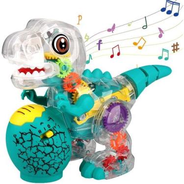 Imagem de Brinquedo Dinossauro Transparente Engrenagens Coloridas - Toy King