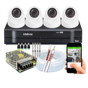 Imagem de Kit 4 Câmeras de Segurança Dome 720p dvr Intelbras S/Hd