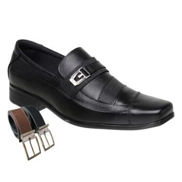 Imagem de Sapato Social Masculino Casual De Couro Bovino + Cinto (SL3051) - Mena