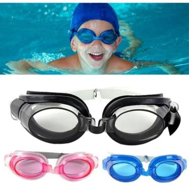 Imagem de Óculos Infantil óculos de Natação Ajustável Meninos Meninas + Acessórios Protetor Tampão Nariz e Ouvidos Colorido