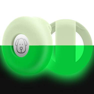 Imagem de Suporte de Airtag para coleira de cachorro, capa protetora de silicone CAISATEQ para coleira de gato de estimação de 2 a 3 cm, capa rastreadora de cães compatível com Apple AirTag