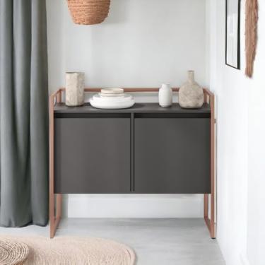 Imagem de Buffet Aparador Industrial 2 Portas Madri Preto Cobre