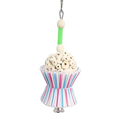 Imagem de 1561 Tutu Chew - Brinquedo artesanal para gaiola de pássaros forrageando, bolas de madeira natural, copos de bolo de grau de padaria, design encantador para animais de estimação, ótimo para pássaros