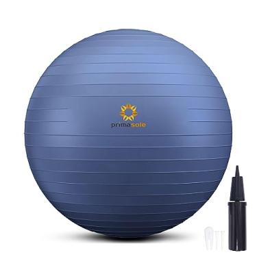 Imagem de Primasole Bola de ioga e exercício para equilíbrio de estabilidade fitness treino pilates em casa escritório e academia com bomba infladora. (65 cm azul índigo) PSS91NH015A