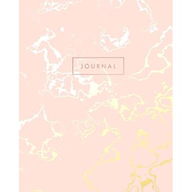 Imagem de Journal: Bright Pink Marble and Faux Rose Gold - Dotted Bullet Grid Journal (8 x 10 inches) - 120 Dot Pages