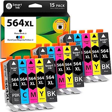 Imagem de Smart Ink Cartucho de tinta compatível de substituição para HP 564 XL 564XL High Yield 15 Combo Pack (3 pretos, 3PBK e 3 C/M/Y) para Photosmart 6525 6520 7520 5520 7510 5510 7525 DeskJet 3520 35222 OfficeJet 462 0