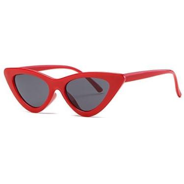 Imagem de Óculos de sol feminino Kimorn Cat Eye K0566 Kurt Cobain, Red&black, One Size Fits All