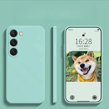 Imagem de Para S24 S23 S22 Ultra Plus Capa de silicone líquido para Samsung Galaxy S24 S23 S22 S 23 Ultra Plus S24Ultra Capa de telefone, azul ciano, para Galaxy S22 Ultra