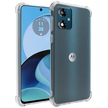 Imagem de Wanyuexes Capa para Moto G14, para Motorola G14 XT2341-2, capas de telefone de TPU macio e transparente, protetora de silicone fino à prova de choque transparente para Motorola Moto G14 Crystal Clear