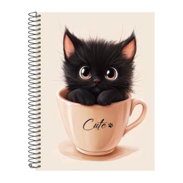 Imagem de Caderno Universitário 15 Matérias Capa Dura Cats Cute