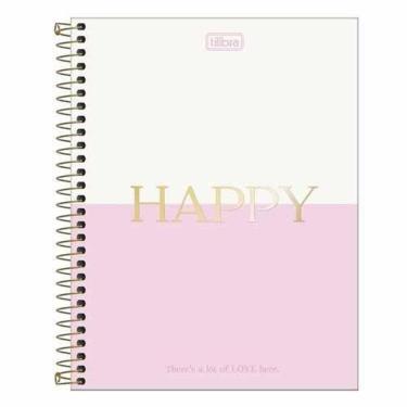 Imagem de Caderno Espiral Capa Dura Colegial 10 Matérias Happy 160 Folhas Tilibra 8182
