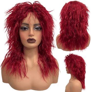 Imagem de Peruca rock heavy metal anos 60 70 80 ondulada volumosa friz