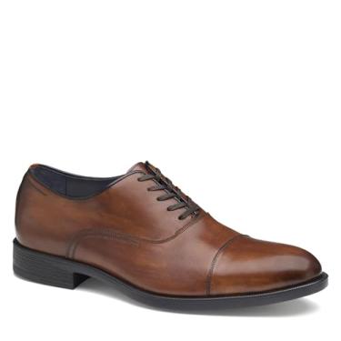 Imagem de Johnston & Murphy Sapato social Flynch bico bico com cadarço, Couro de bezerro italiano caramelo, 40