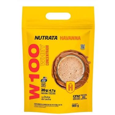 Imagem de W100 whey 900g refil - nutrata, Morango