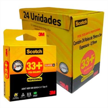 Imagem de Caixa C/24 Fita Isolante Anti-chama Scotch 33+ 5 Metros - 3m
