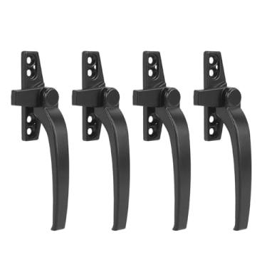 Imagem de Maçaneta de travamento de janela de batente, 4 peças de maçaneta de janela para batente de empurrar externo plano, maçaneta de porta deslizante vertical e horizontal (Mão direita)