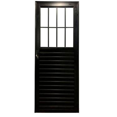 Imagem de Porta social 2,10x80 lado ESQUERDO no alumínio preto