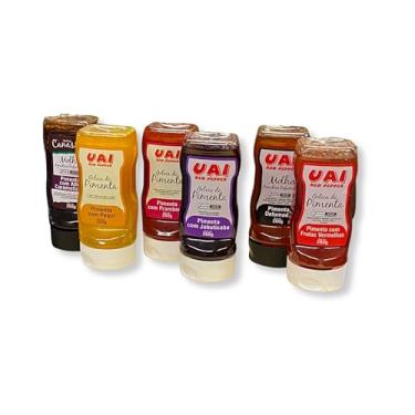 Imagem de Geleia de Pimenta Uai Sabores Variados Serra Canastra Gourmet 260g | Framboesa, Pequi, Jabuticaba e Mais | Combina com Carnes, Queijos, Torradas e Churrasco | Artesanal Premium Saboroso (Pimenta com Jabuticaba)