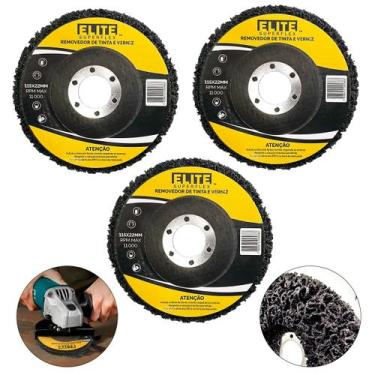 Imagem de Kit 3 Discos Strip Removedor De Tinta Verniz 115mm Elite - ELITE SUPER