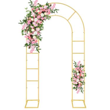 Imagem de Gawicpy Suporte De Flores Em Arco De Metal Em Formato De U, Perfeito Para Decorações E Celebrações De Casamento, Estrutura De Arco De Casamento De 7,2 X 4,2 Pés Para Aniversários, Festas E Muito Mai