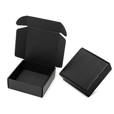 Imagem de Mcfleet Caixas De Remessa Pretas Pequenas De 6X6X2" - Pacote Com 24 Caixas De Papelão Ondulado Para Pequenas Empresas - Embalagem De Literatura Com Trava De Aba, Material De Embalagem Para Presente