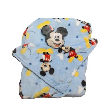 Imagem de Manta e Naninha Bebê Frauda 2 Em 1 Disney Mickey ou Minnie 75x90cm - Jolitex Ternille (Azul Menino Mickey)