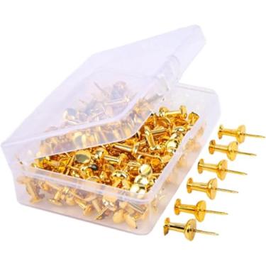 Imagem de 100 peças de alfinetes de metal pinos de mapa tachinhas de polegar para tábua de cortiça pinos de costura para tecido pinos de costura e tachas, adesivos e fixadores material de escritório e escola