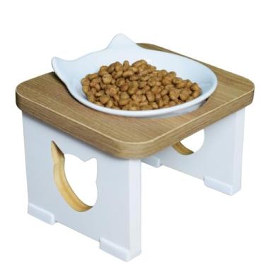 Imagem de Comedouro Elevado Gato Pet MDF - Tigela Felino