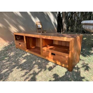 Imagem de rack pra tv produzido em madeira de demolição maciça 1,60