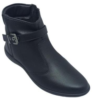 Imagem de Bota Moleca Feminina Napa/Strech Casual com Fivela Cor:;Tamanho:37;Gênero:Feminino-Feminino