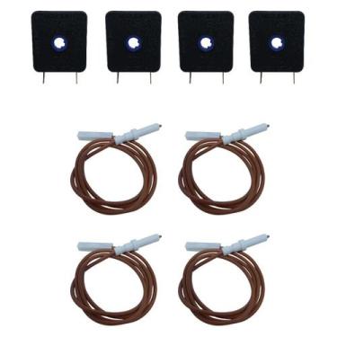 Imagem de Kit Eletrodo Vela + Interruptor  Rotativo Acendimento Automático Fogão