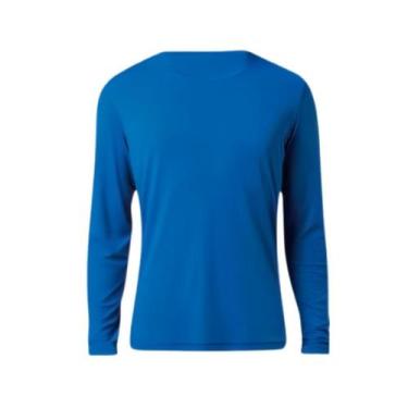 Imagem de Camisa em helanca gola careca manga longa azul - GP PLANETA