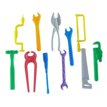 Imagem de Conjunto com 50 Brinquedinhos Mini Brinquedo Plástico Nacional Kit para Lembrancinhas Mimos Prendas Sacolinha Surpresa Festas (50 Ferramentas)