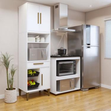 Imagem de Conjunto 2 Peças Paneleiro com Fruteira e Balcão 4 Bocas Santo Andre Branco