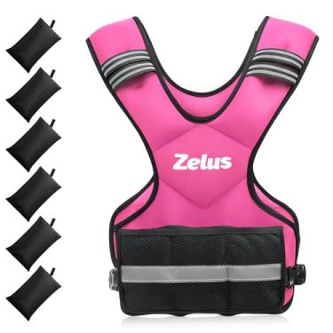 Imagem de ZELUS Colete pesado para homens e mulheres, conjunto de exercícios de peso corporal ajustável para exercícios, 1,8 a 4,5 kg / 5 a 9 kg / 9 a 14,5 kg com 6 pesos de ferro e areia para treinamento de