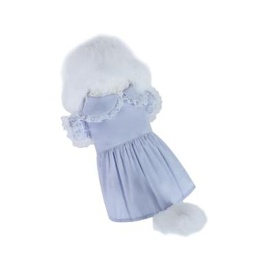 Imagem de INGSIST Roupa de festa de aniversário para cães, roupas femininas, meninas, pequenas, médias, vestido de renda para cachorrinho, roupas tamanho PP P M G GG