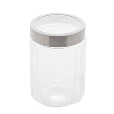 Imagem de Porta Mantimento de Vidro Lyor Sydney com Tampa de Aço Inox e Acrílico - 1,2 litros