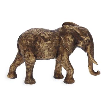 Imagem de Escultura elefante em polirresina dourado escuro mart