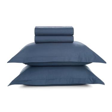 Imagem de Karsten Jogo de Cama Tom Marinho Queen 100% Algodão 200 Fios