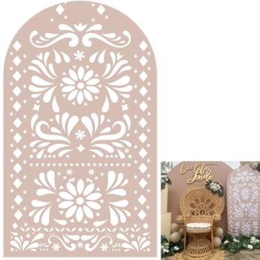 Imagem de Capas de suporte de arco com tema do México Fiesta para festa de casamento fundo de tecido elástico aniversário batismo x adereços de decoração de chá de bebê (120 x 220 cm (L48" A 86"), G-3738)