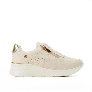 Imagem de Tenis Feminino Kolosh Plataforma Anabela Upper Macio Leve, 36, Creme, 