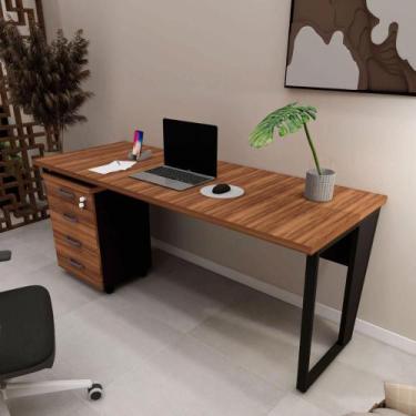 Imagem de Escrivaninha Industrial 1,80m x 0,70m Gaveteiro 4 Gavetas F5 - F5 Offi