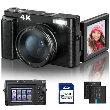 Imagem de Câmera digital Femivo 4K 48MP Vlogging Tela Flip de 3 Zoom 16X