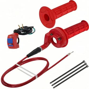 Imagem de Vexillaris (7/20.3 cm) - 22 mm) Punho do acelerador giratório + cabo + interruptor de saída de chama para motocross 50-250CC Dirt Pit Motocicleta CRF70 TTR KLX110 SSR Thumpstar YCF Mini Bike ATV Quad