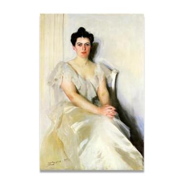 Imagem de LKXGRRSFG Saia longa branca Anders Zorn impressões em tela - Arte de obra-prima sueca, decoração de parede serenidade de verão e coleção de galeria de casa 80 x 120 cm